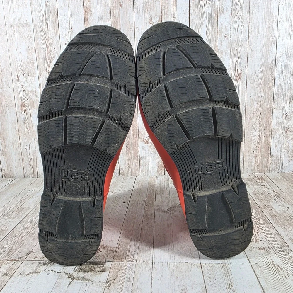 UGG‎ Emmett Chelsea Waterproof Rain Boots Mens 10 Orange Rubber 1120849